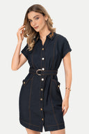 Midi Vestido Manga Corta Bigi