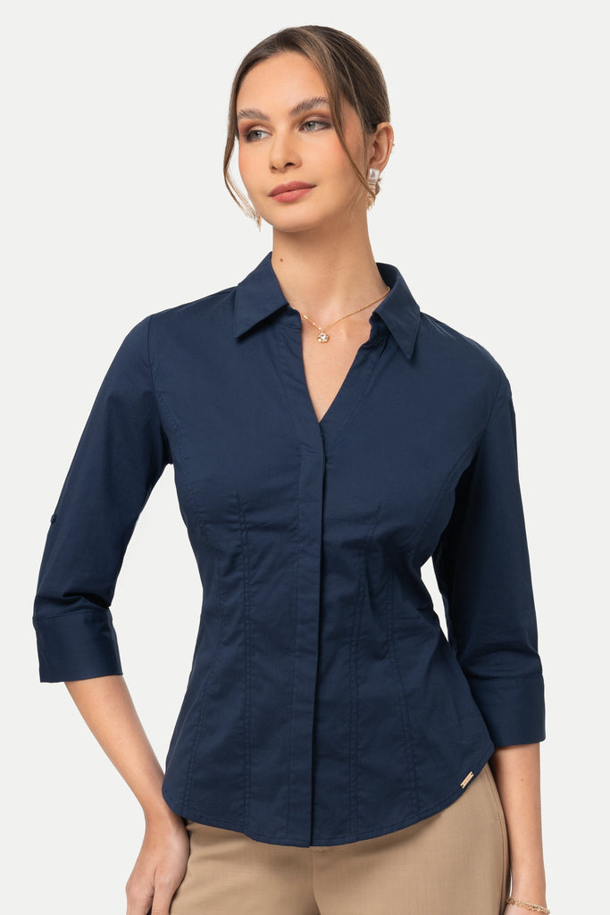 Camisa Manga 3/4 Bonnie BLUSAS MOIXX Azul S 