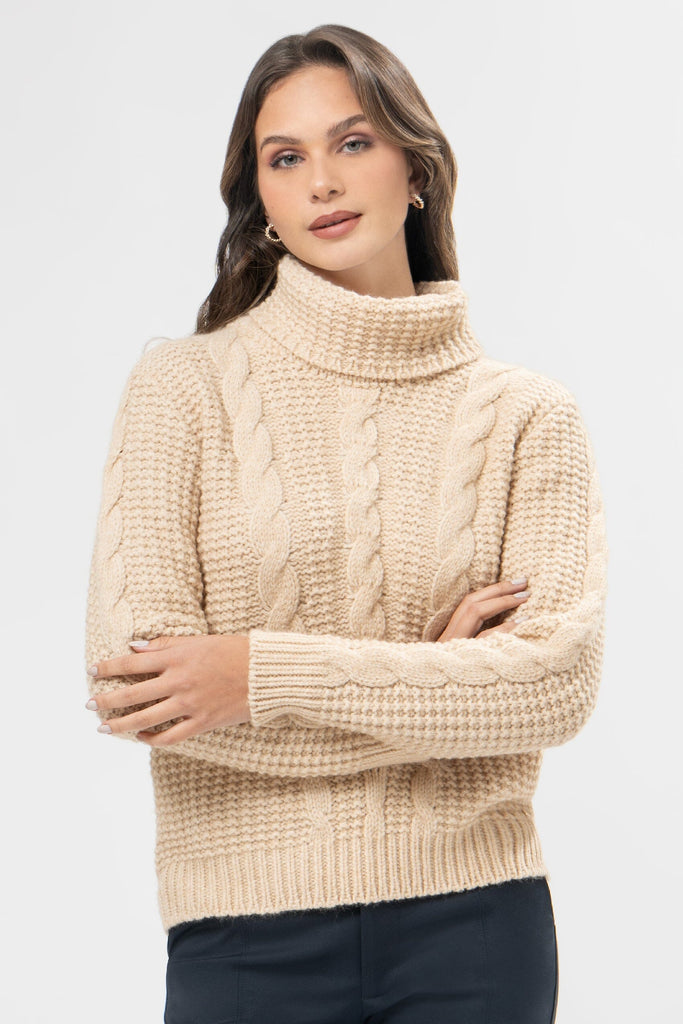 Chompa Cuello Tortuga Dalila CHOMPAS MOIXX Beige S 