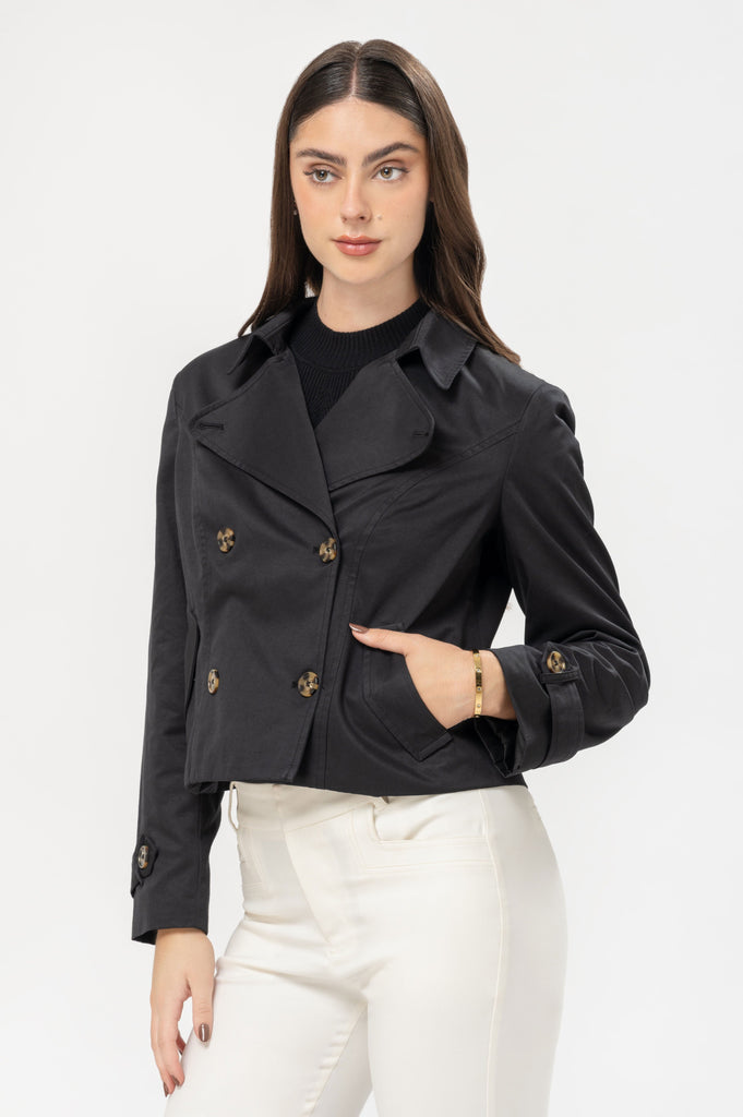 Gabardina Cropped Fit Maes ABRIGOS MOIXX Negro S 