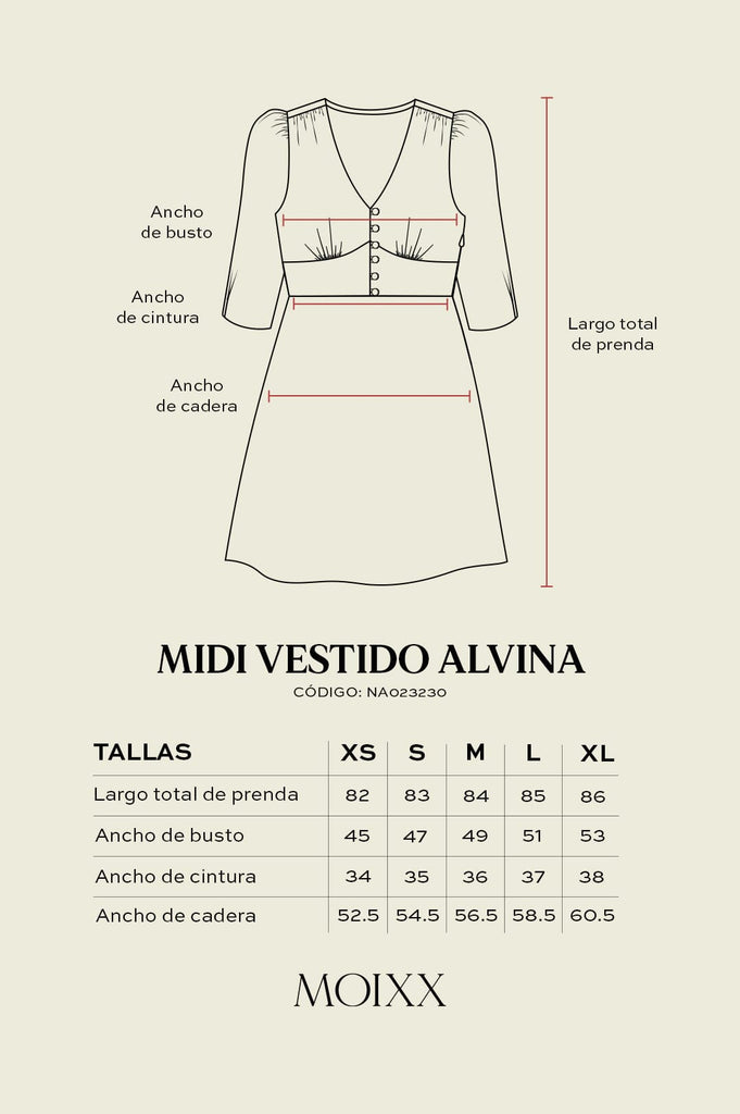 Midi Vestido Alvina VESTIDOS MOIXX 