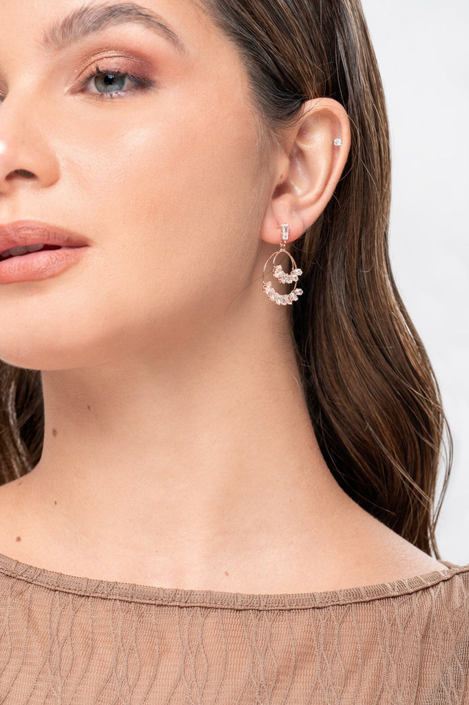 Arete Colgante Crystal ARETES MOIXX Dorado Rosa 