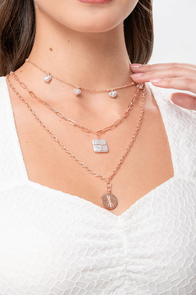 Set de Collares Dije Sol COLLARES MOIXX Dorado Rosa 