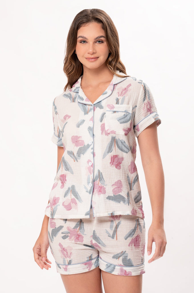 Pijama Set Gasa Flowers PIJAMAS SUEN 